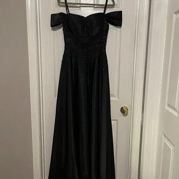 black sheer dress Black Sheer Lace Cowl Neck Backless Maxi Dress main image 0